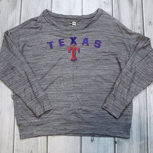 New Era Texas Rangers Long Sleeve Shirt Crewneck Sweatshirt Large